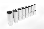 Hogert 1/2" long hex socket wrench set, 8 pcs.