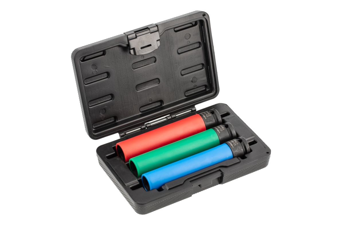 Set of long sockets for alloy rims 3 pcs., 1/2”