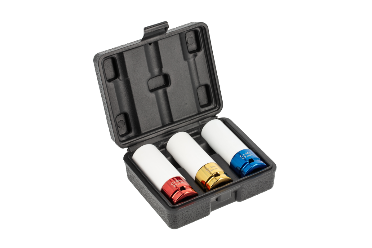 Set of sockets for aluminum rims 3 pcs, 1/2”