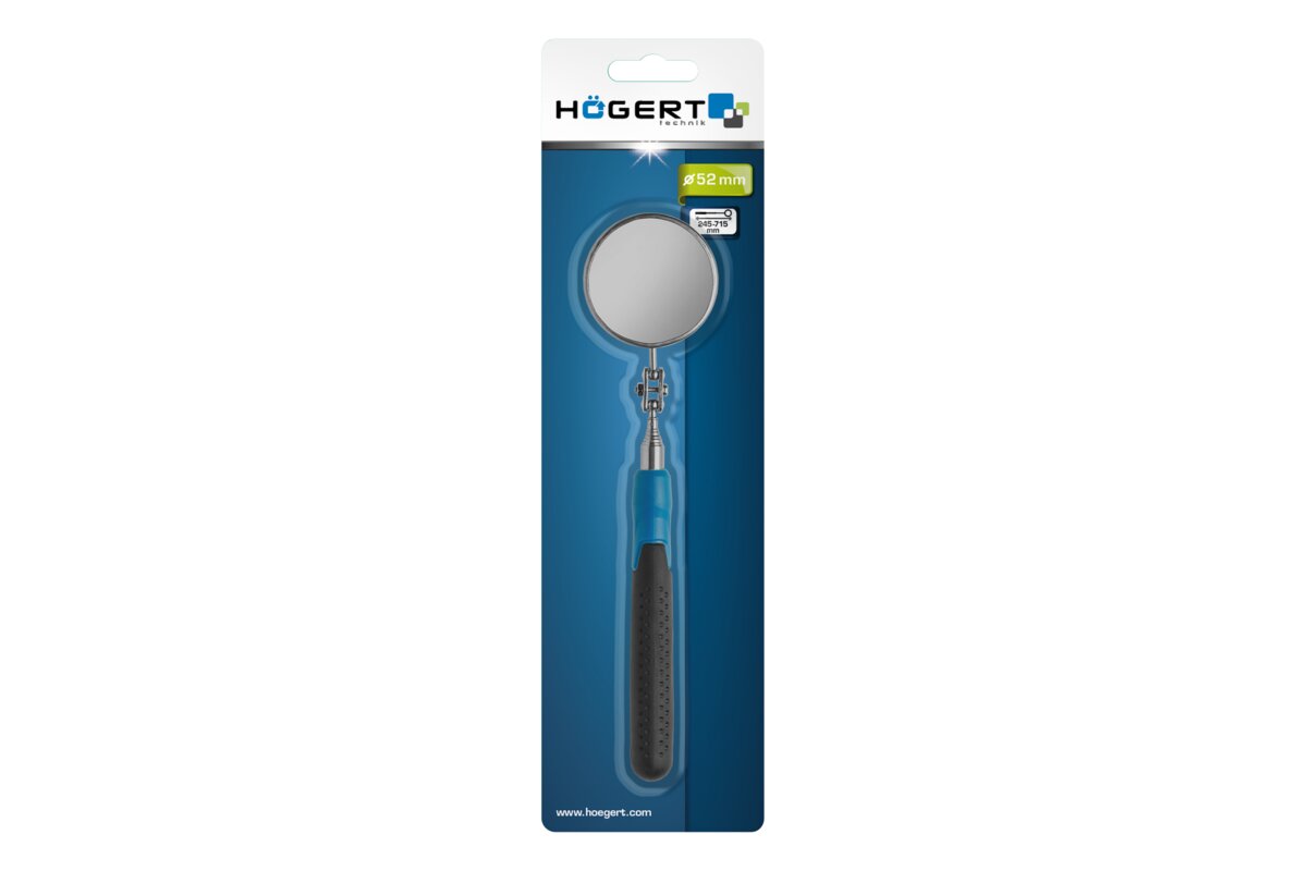 Hogert Inspection mirror 52 mm, 245-715 mm
