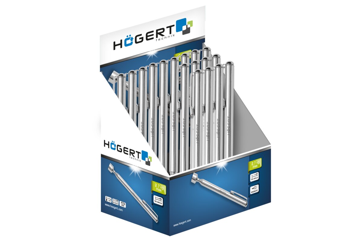 Hogert Magnetic pick up tool max. 2.7 kg, 135-640 mm