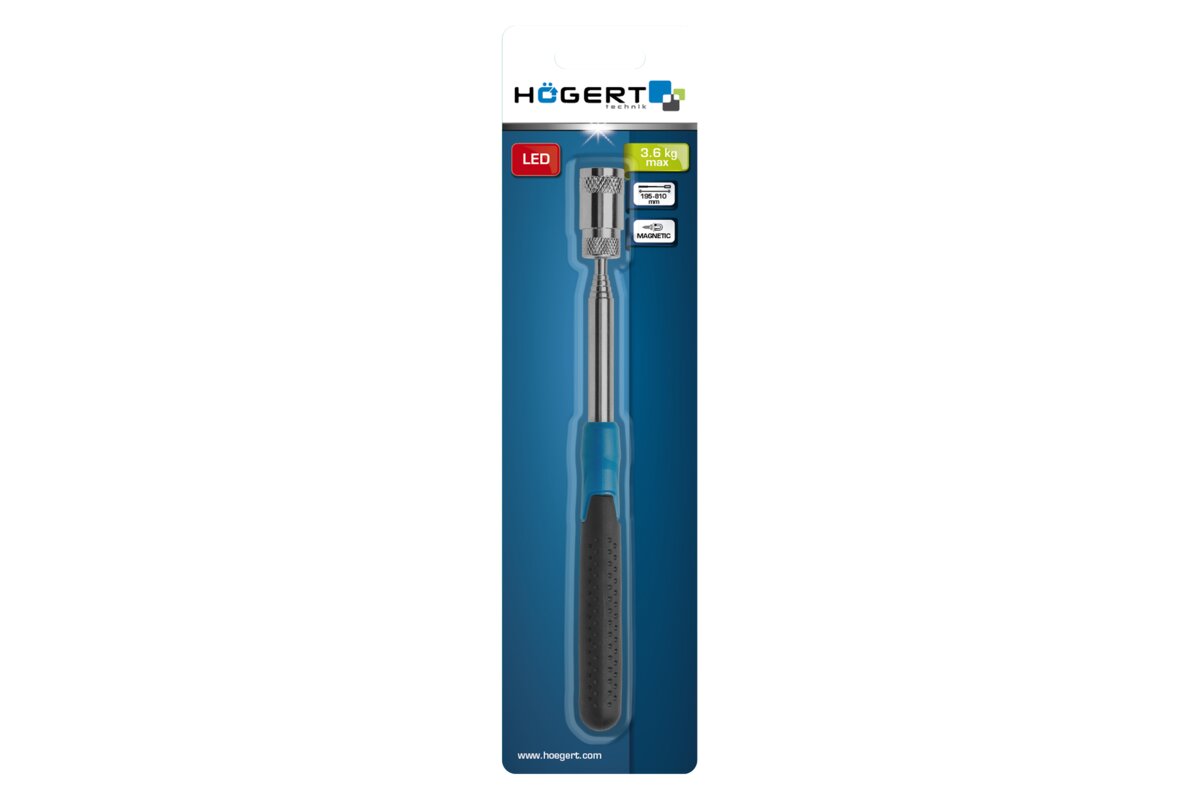 Hogert Magnetic pick up tool max. 3.6 kg, 195-810 mm