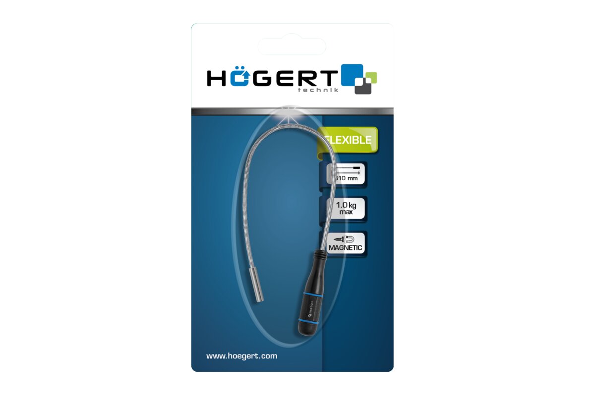 Hogert Magnetic pick up tool max. 1 kg, 510 mm, flexible
