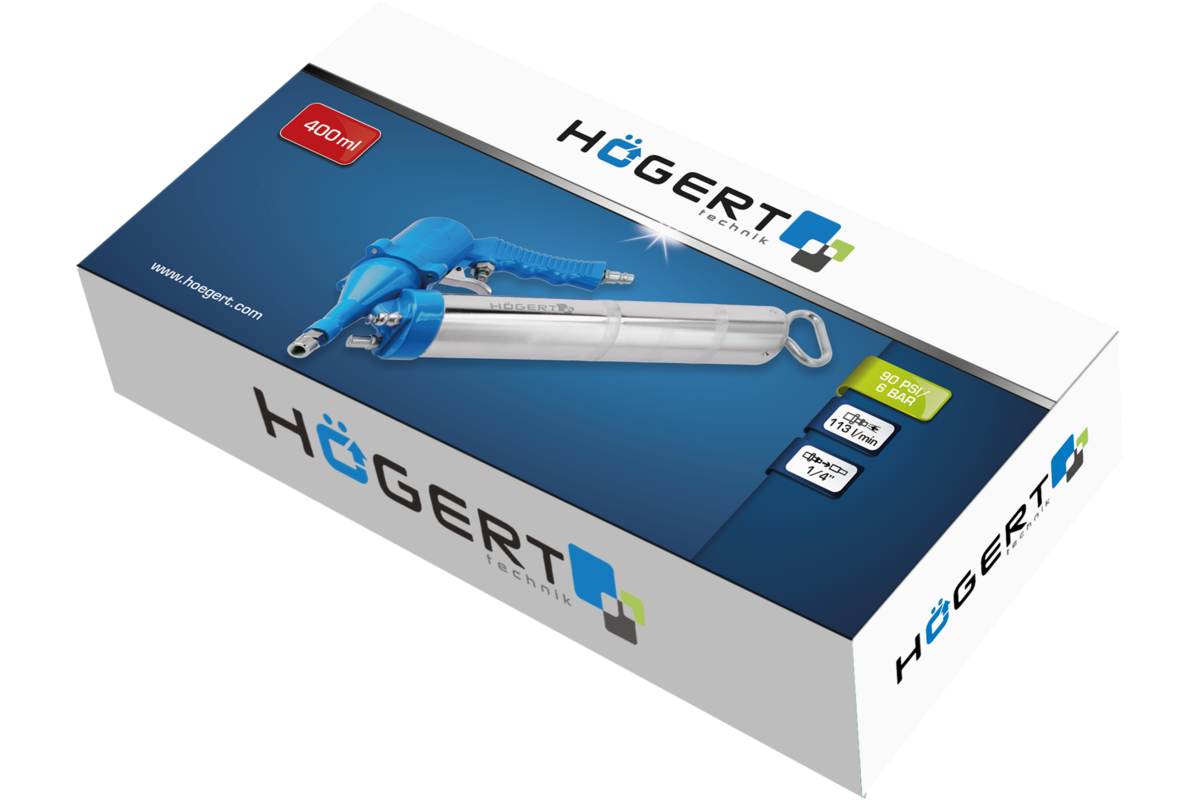 Hogert Pneumatic grease gun 400ml