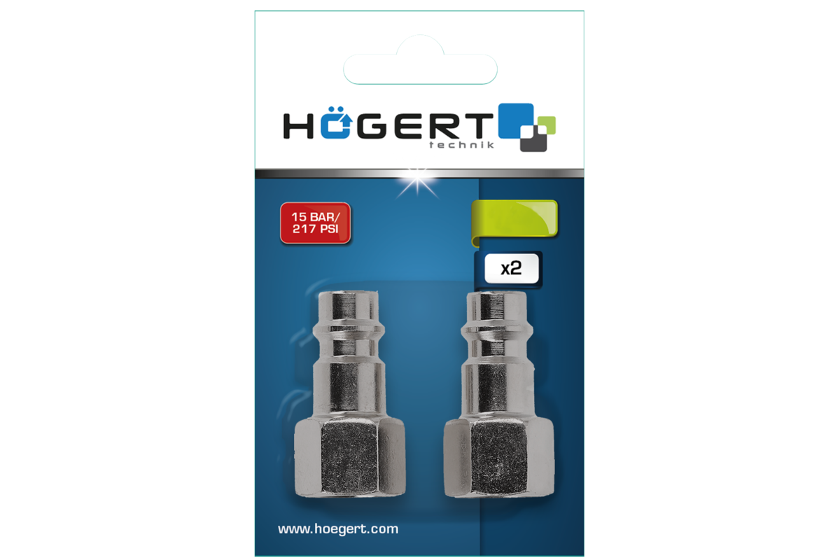 Hogert Coupling adapter terminal male 1/4" 2pcs