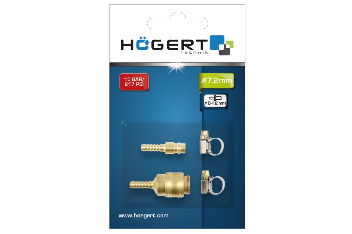 Hogert Fast connector 8mm, 4 parts