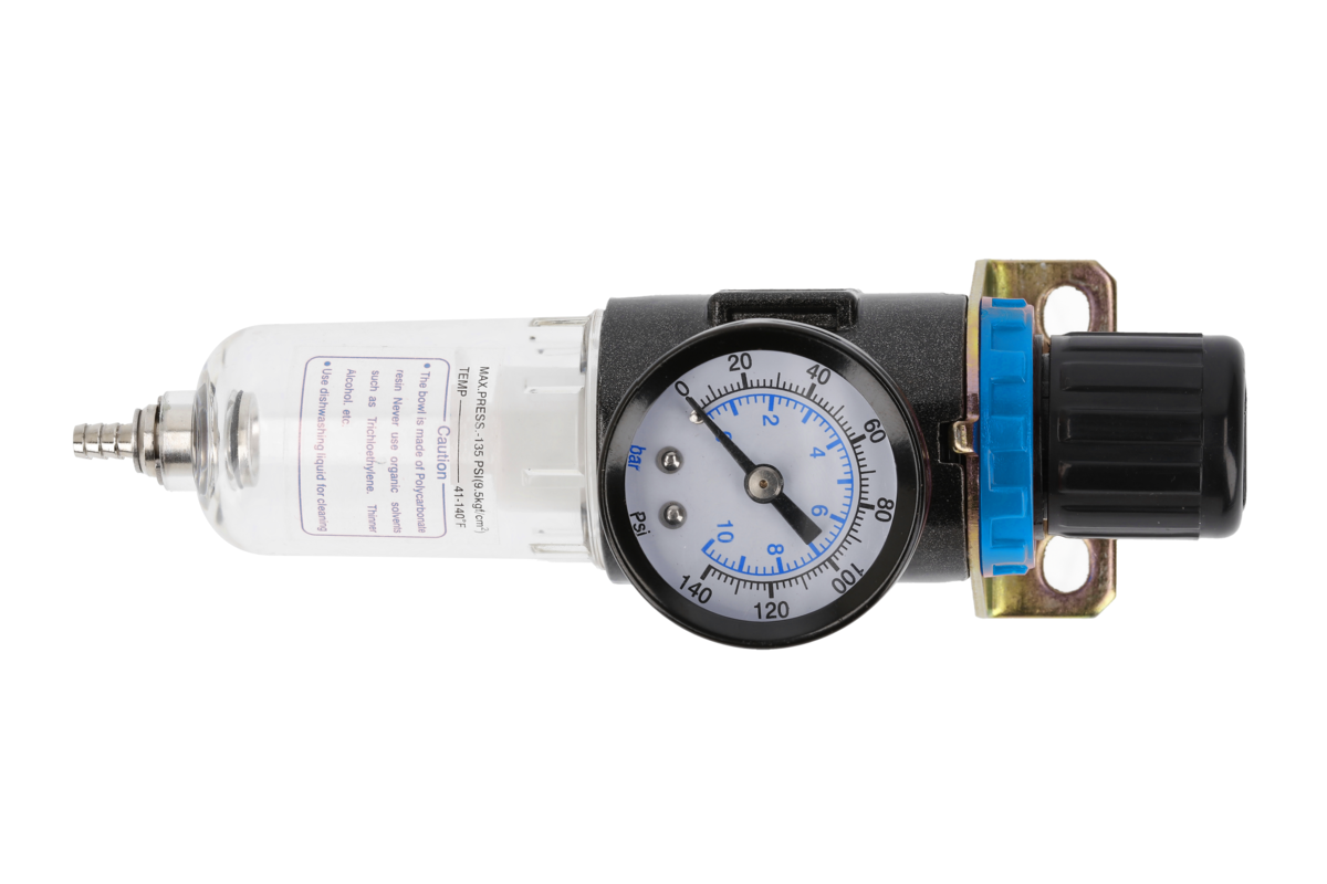 Hogert Air-line filter with pressure gauge 1/4", 90ml