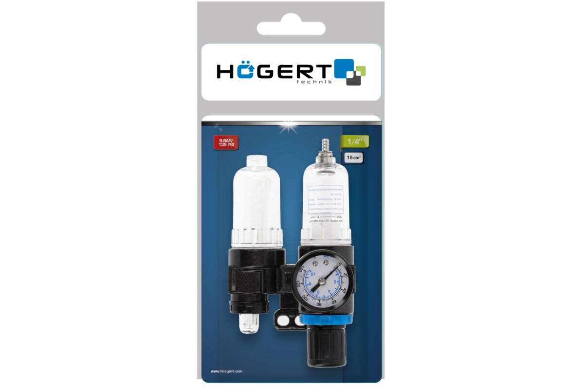 Hogert Air-line filter with a regulator and lubricator 1/4", 25/15 ml