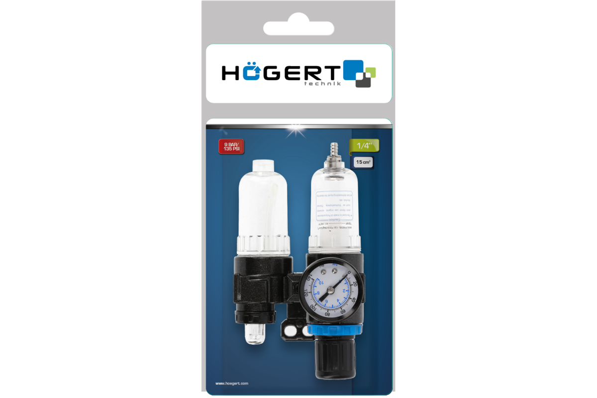Hogert Air-line filter with a regulator and lubricator 1/4", 25/15 ml