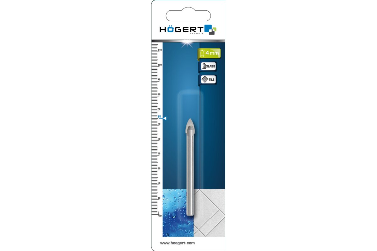 Hogert Glass and tile drill bit 4.0 mm