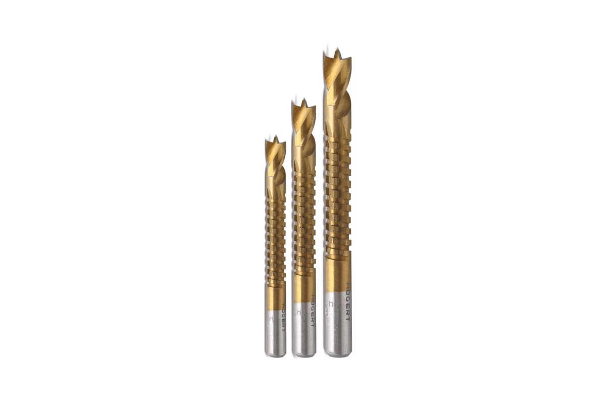 Hogert Drill saw bits set: 5, 6, 8 mm, made of HSS steel