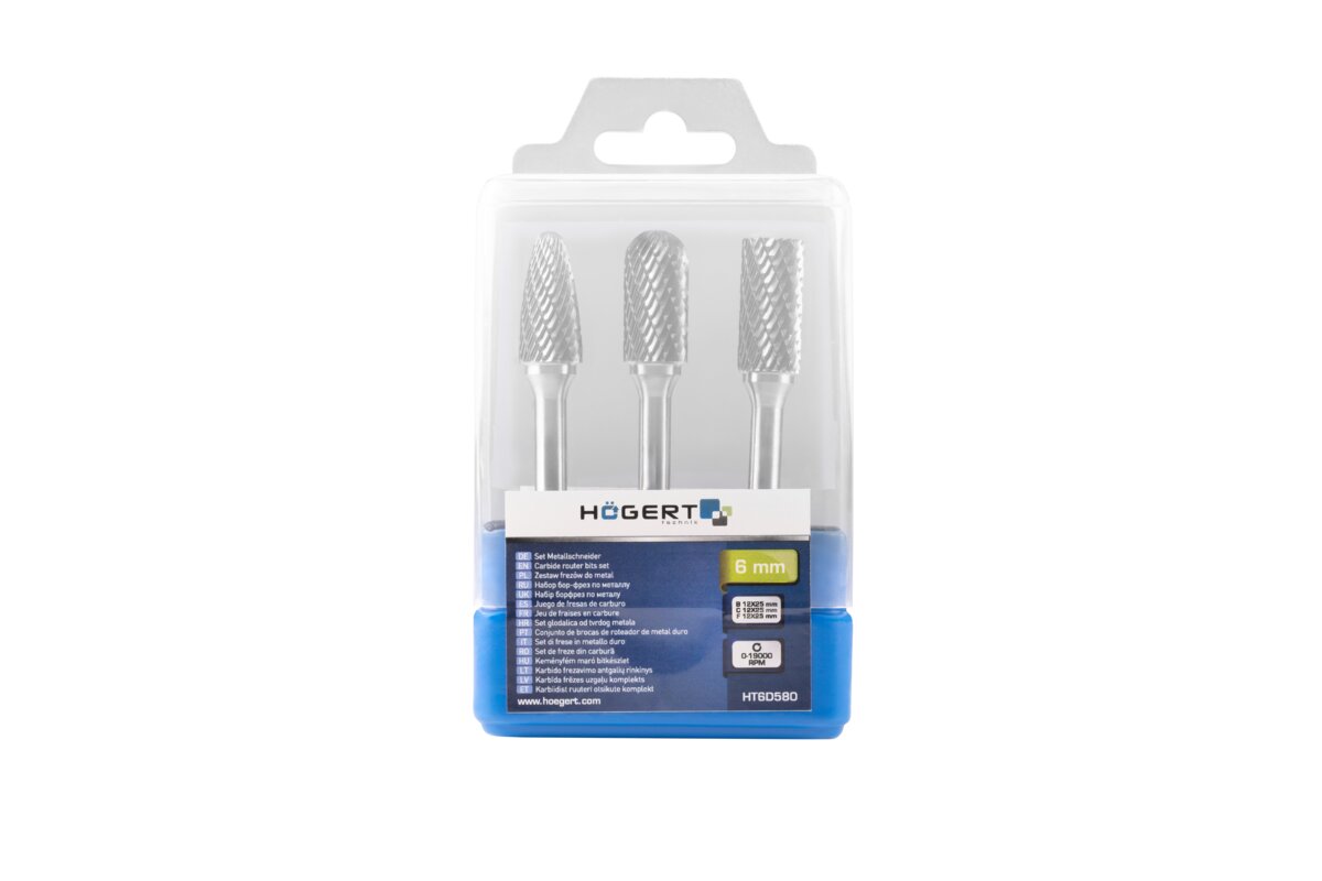 Set of rotary burrs for metal, 3 pcs