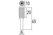 Rotary burr with teeth B 10×20 mm