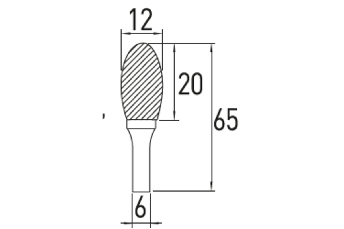 Hogert Oval E End Mill, 12×20