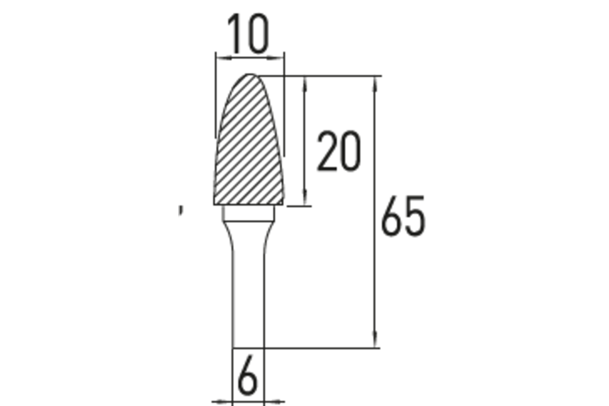 Hogert Arch round nose rotary burr F; 10×20