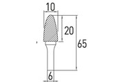 Hogert Arch round nose rotary burr F; 10×20