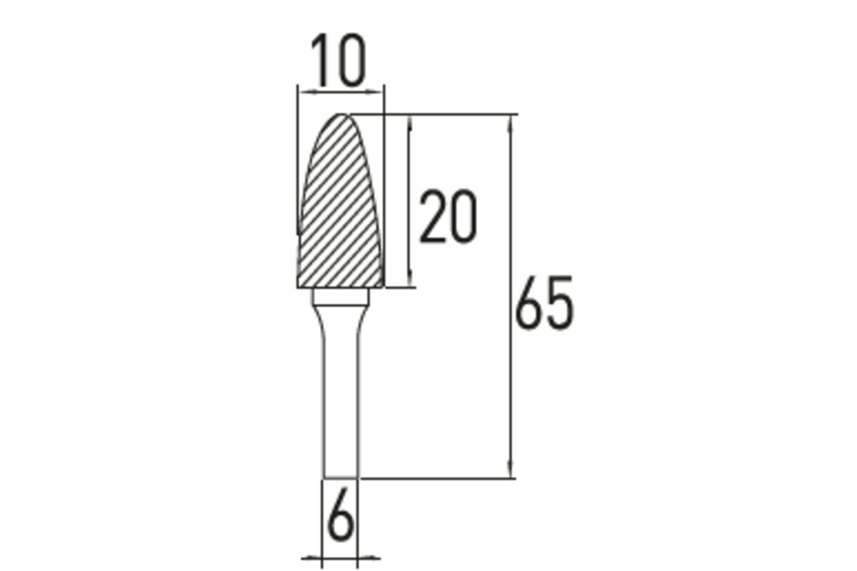 Hogert Arch pointed nose rotary burr G; 10×20