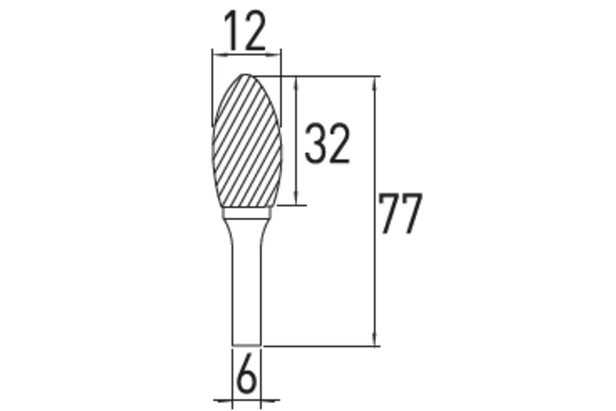 Hogert Flame rotary burr H, 12×32