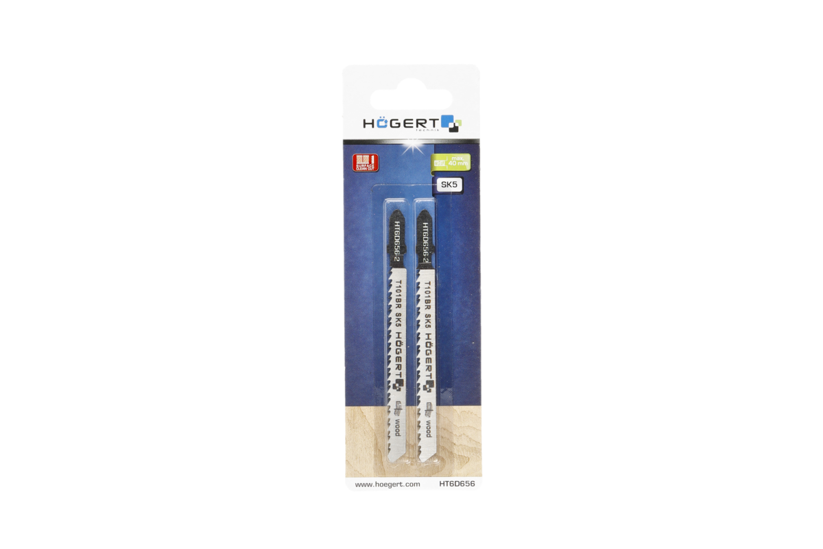 Hogert Jig saw blades 100 mm, clean cut, cut depth: 4-30 mm, 2 pcs