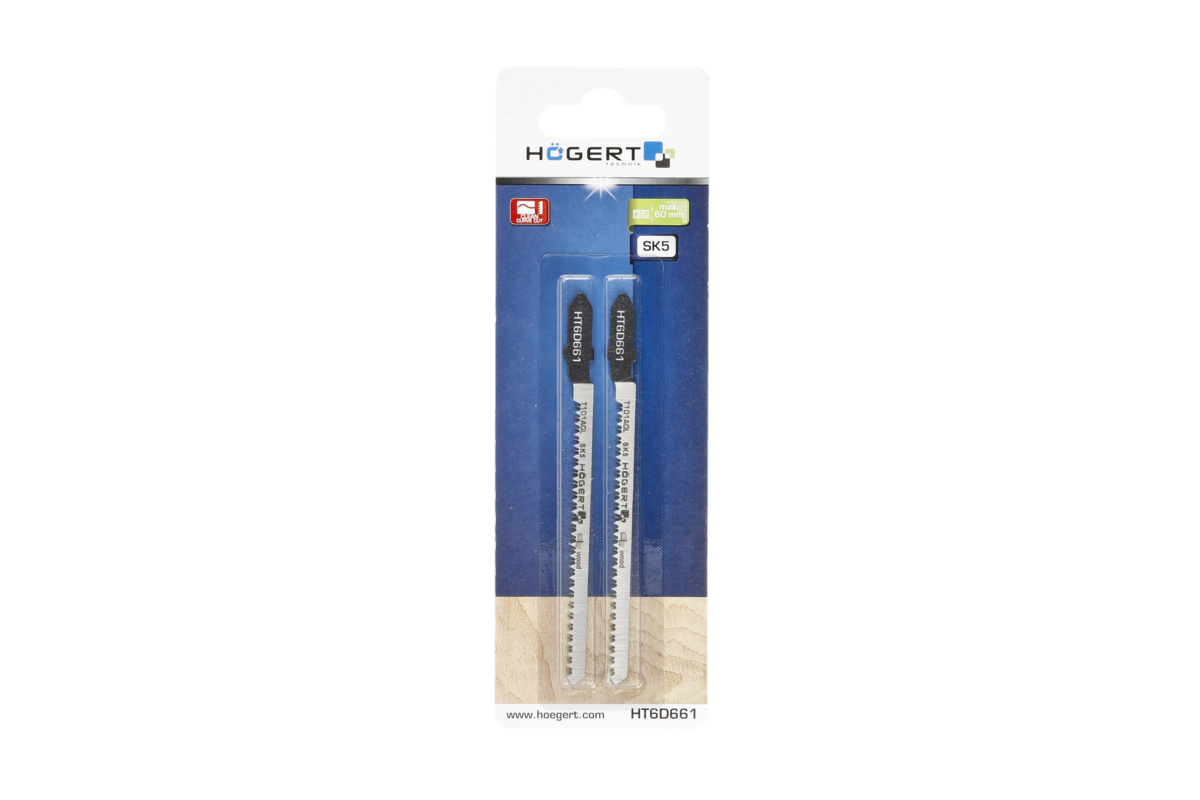 Hogert Jig saw blades 100 mm, clean curved cut, cut depth: 3-60 mm, 2 pcs