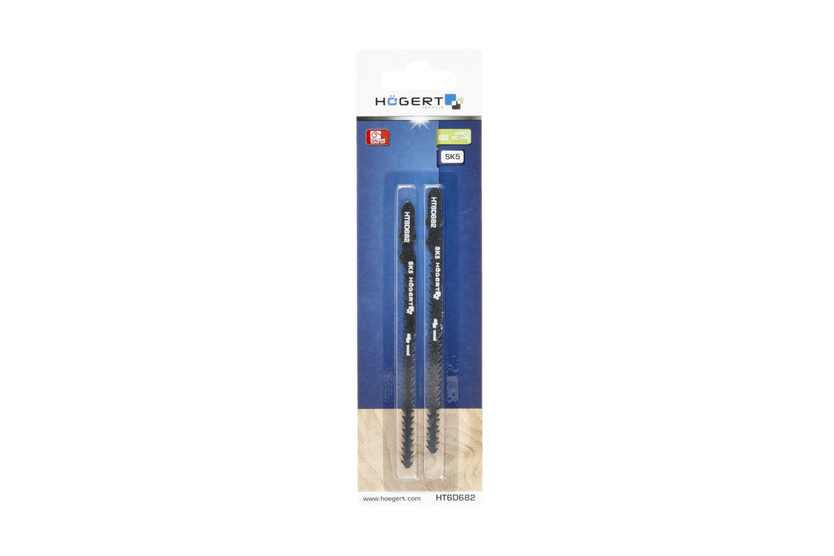 Hogert Jig saw blades 115 mm, extreme curved cut, cut depth: 3-80 mm, 2 pcs