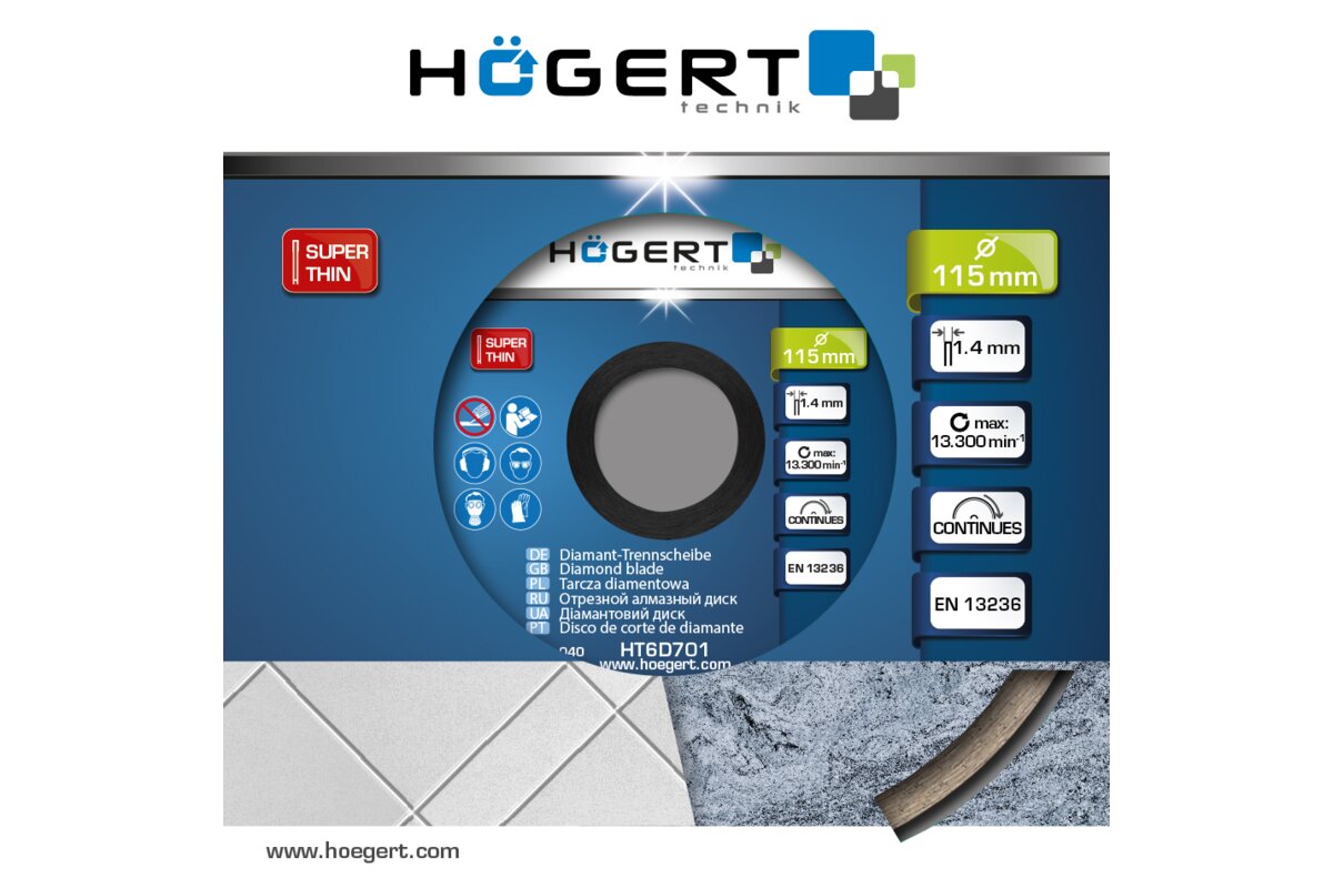 Hogert Continuous diamond blade 115 mm