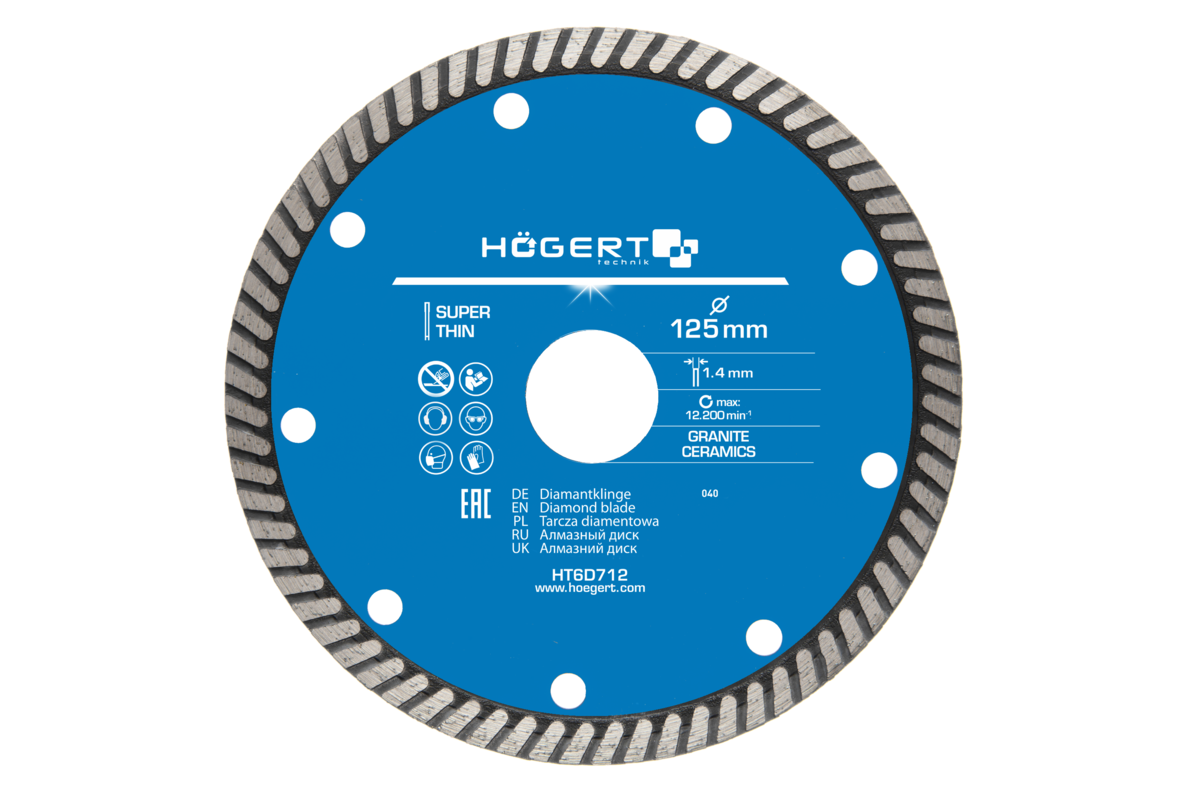 Hogert Diamond blade 125 mm, super thin