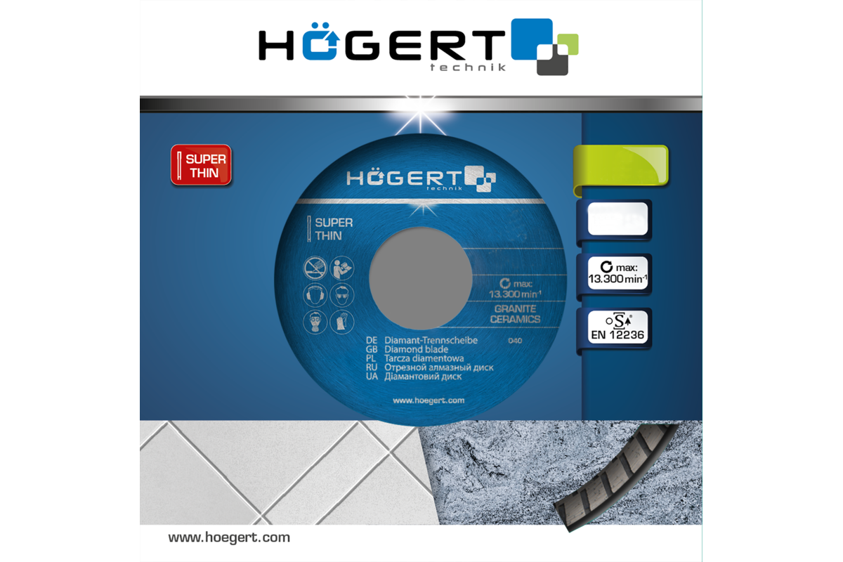 Hogert Diamond blade 125 mm, super thin