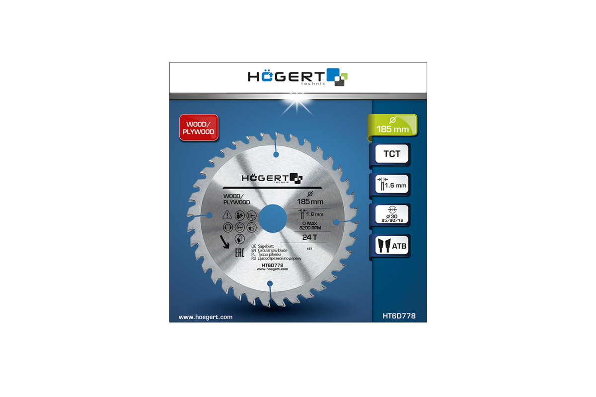 TCT saw blade 185x24Tx30