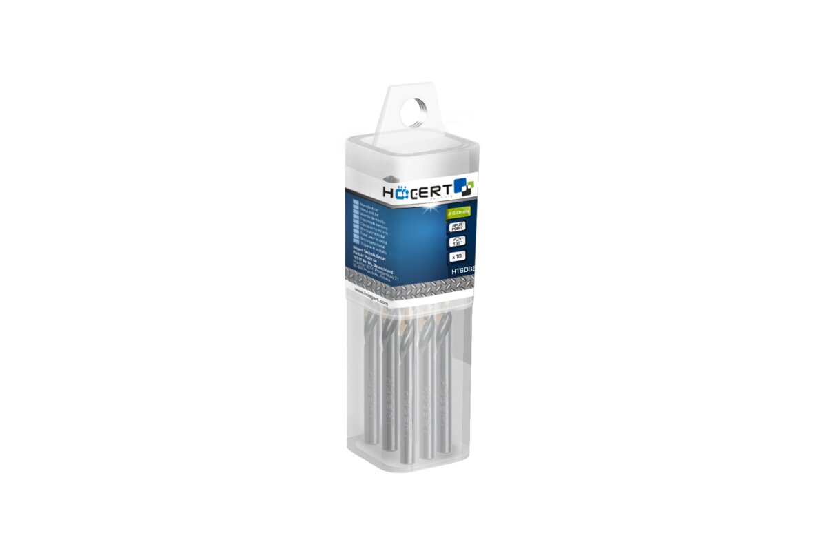 Hogert Drill bits for metal 6.0 mm, split point, 10 pcs