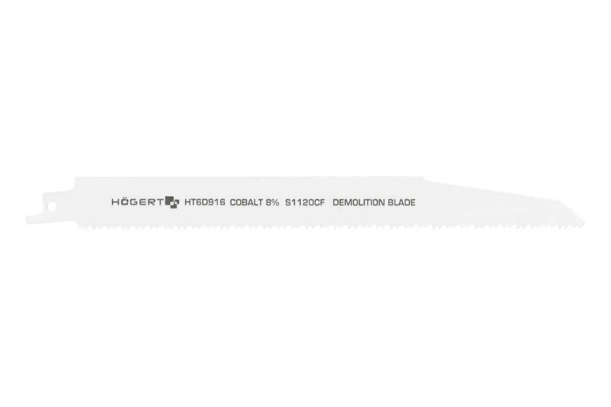 Hogert 230 mm universal reciprocating saw blade (wood, wood-like materials, metal and plastic), 6 TPI, for demolition work 2 pcs