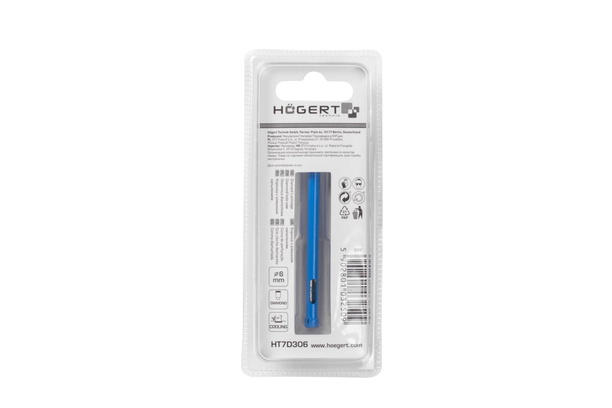 Hogert Diamond hole saw 6 mm, for drill