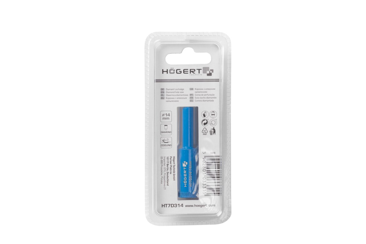 Hogert Diamond hole saw 14 mm, for drill
