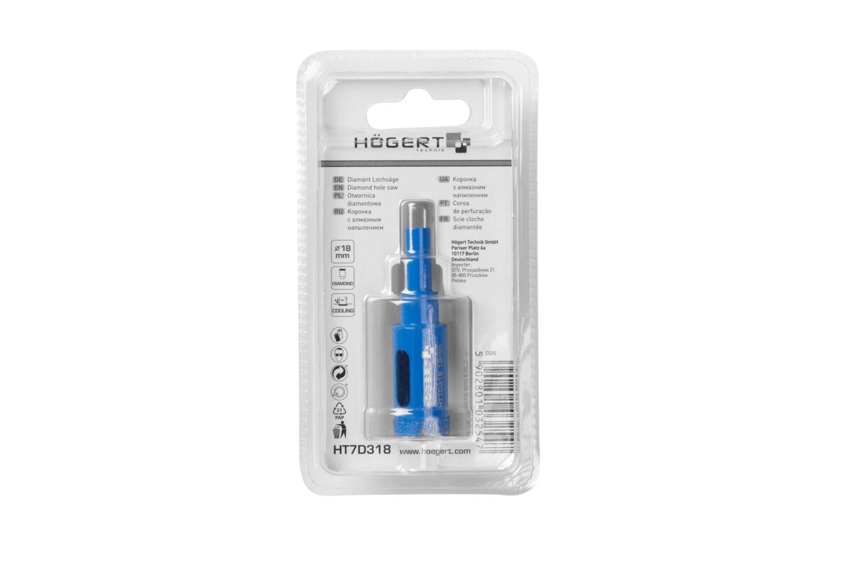 Hogert Diamond hole saw 18 mm, for drill