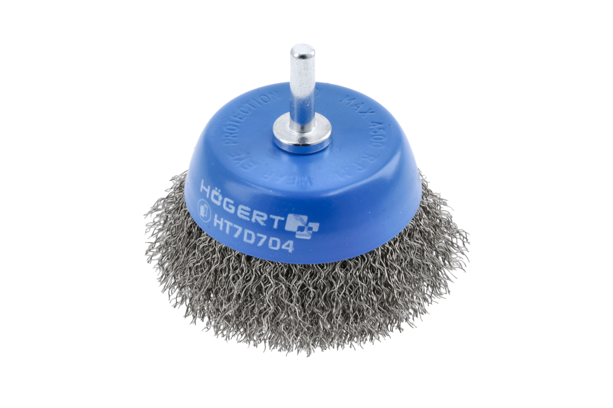 Hogert Cup brush with shaft 50 mm,  stainless steel wire