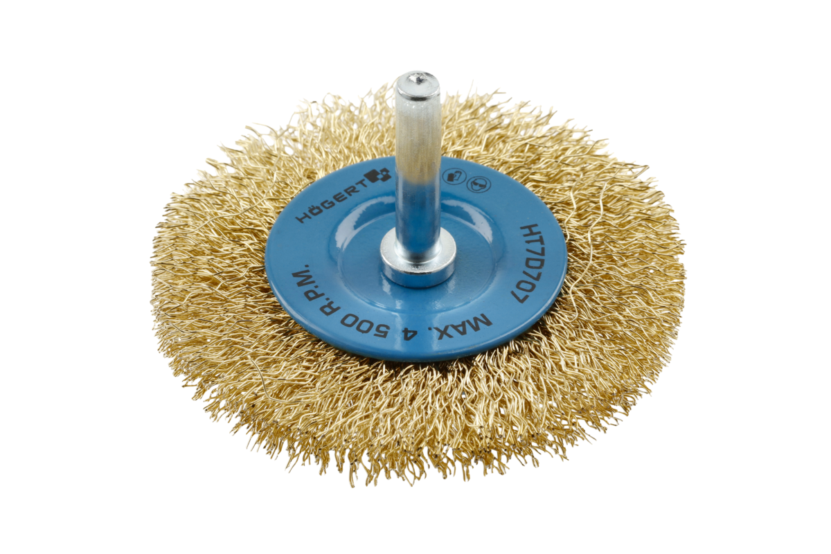 Hogert Disc brush with 75 mm shank, brass wire