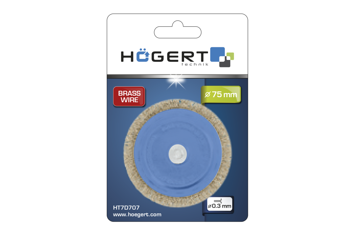 Hogert Disc brush with 75 mm shank, brass wire