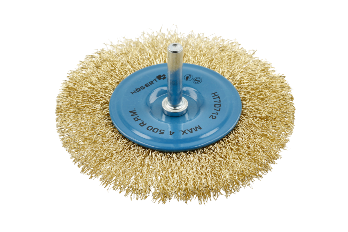 Hogert Disc brush with a pin 100 mm, brass wire 0.3 mm