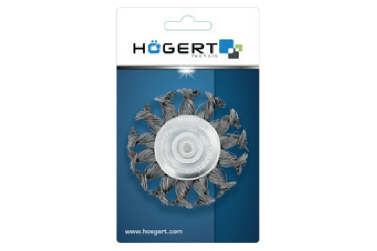 Hogert Disc brush with a pin 75 mm, steel wire 0.5 mm