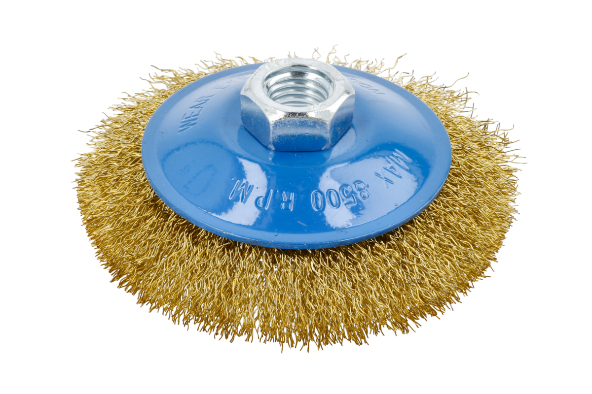 Hogert Disc brush 100 mm, M14, brass wire 0.3 mm