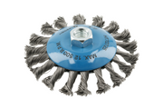 Hogert Circular brush with shaft 115 mm, M14, steel wire, 0.5mm