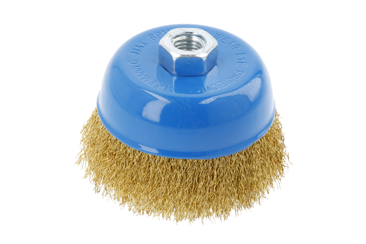 Hogert Disc brush 100 mm, M14, brass wire 0.3 mm
