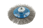 Hogert Circular brush with shaft 100 mm,  M14, steel wire, 0.3 mm