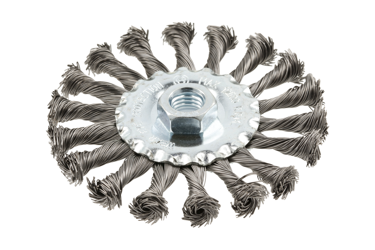 Hogert Circular brush with shaft 115 mm, M14, steel wire, 0.5mm