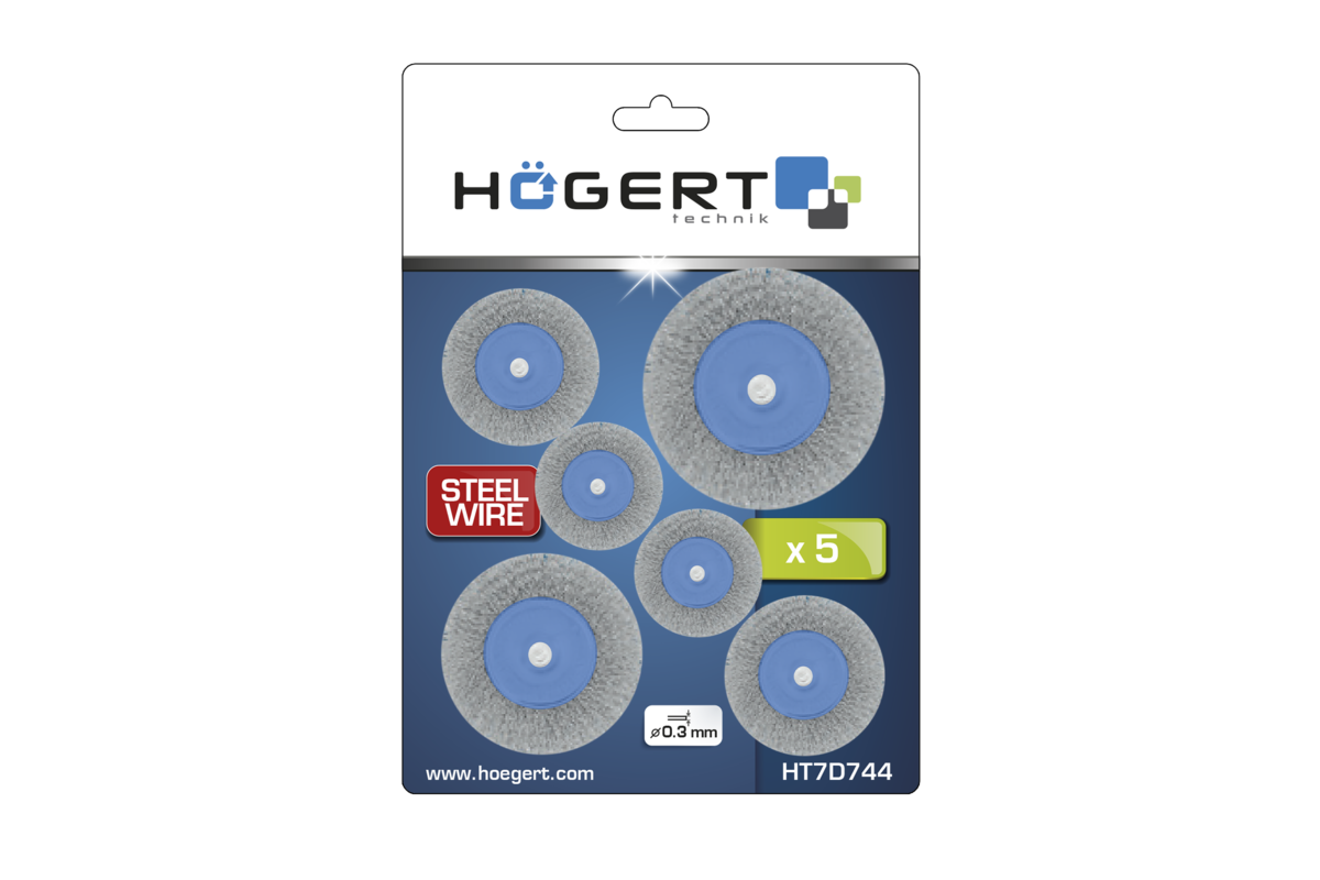Hogert Circular brush 6 pcs, 37, 50, 62,75mm, steel