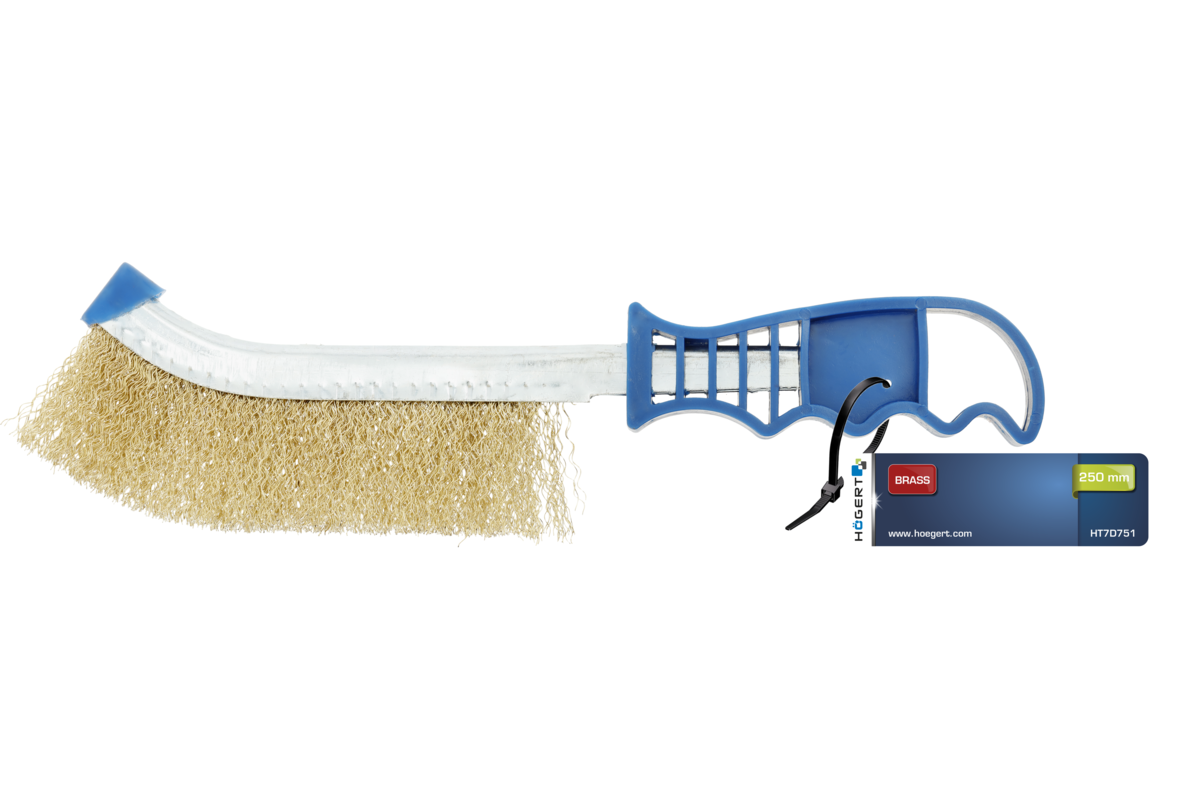 Hogert 250 mm handle brass brush, 0.3mm