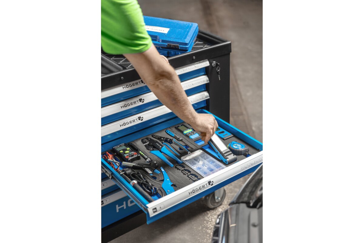 Hogert 7-drawer tool cabinet with a side door with accessories, 544 pcs.