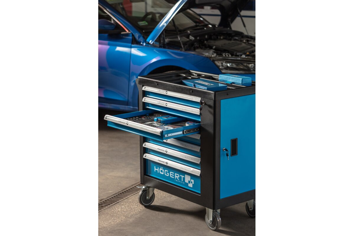 Hogert 7-drawer tool cabinet with a side door with accessories, 544 pcs.