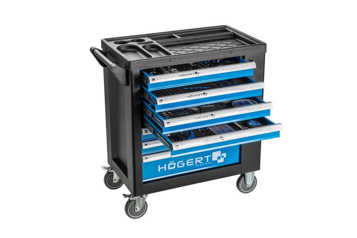Hogert 7-drawer tool cabinet with a side door with accessories, 544 pcs.