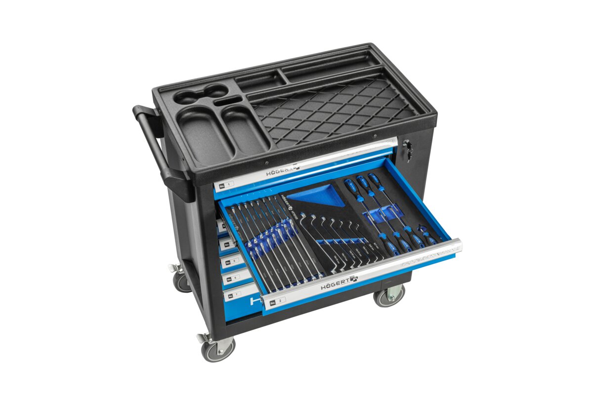 Hogert 7-drawer tool cabinet with a side door with accessories, 544 pcs.